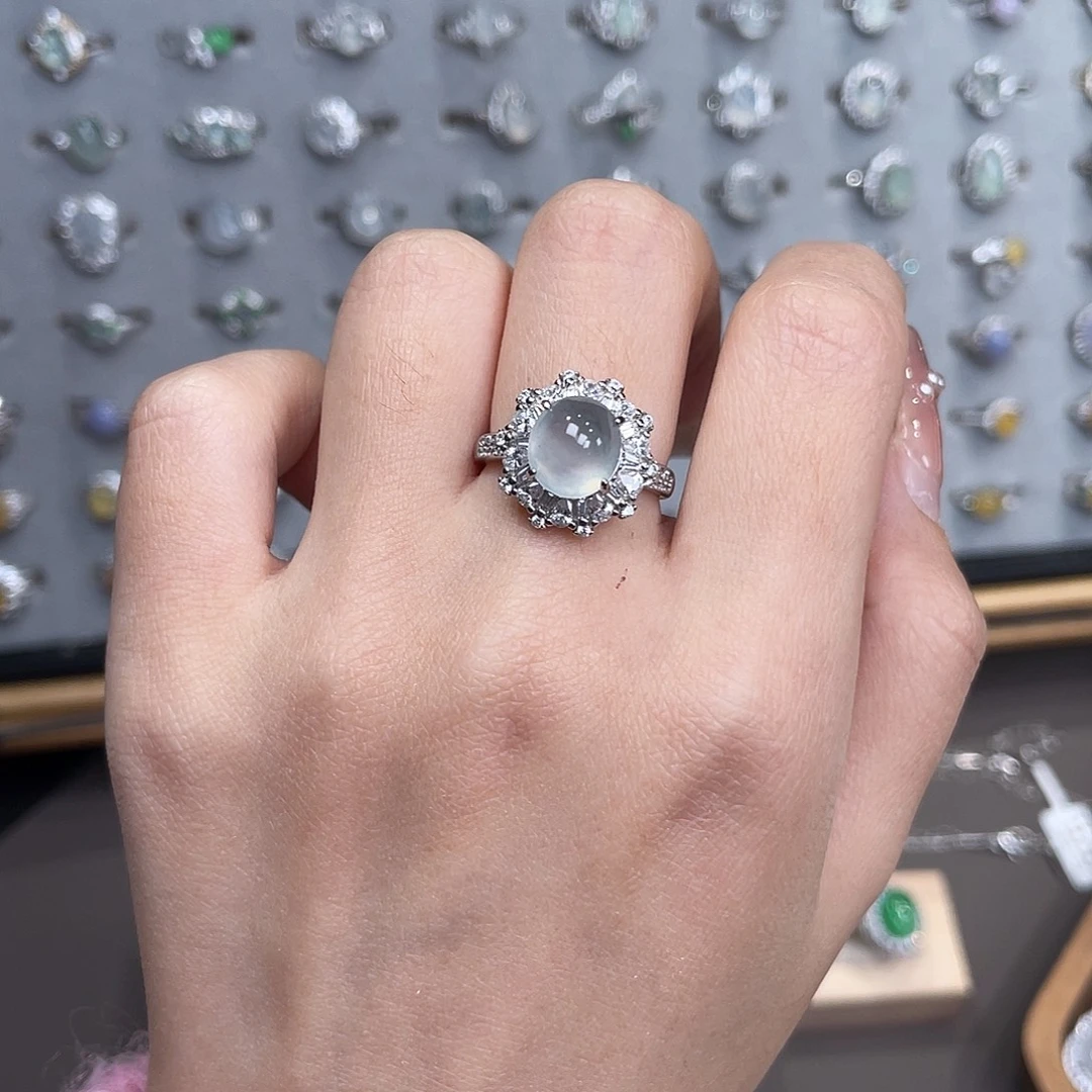 翡翠银S925镶嵌戒指