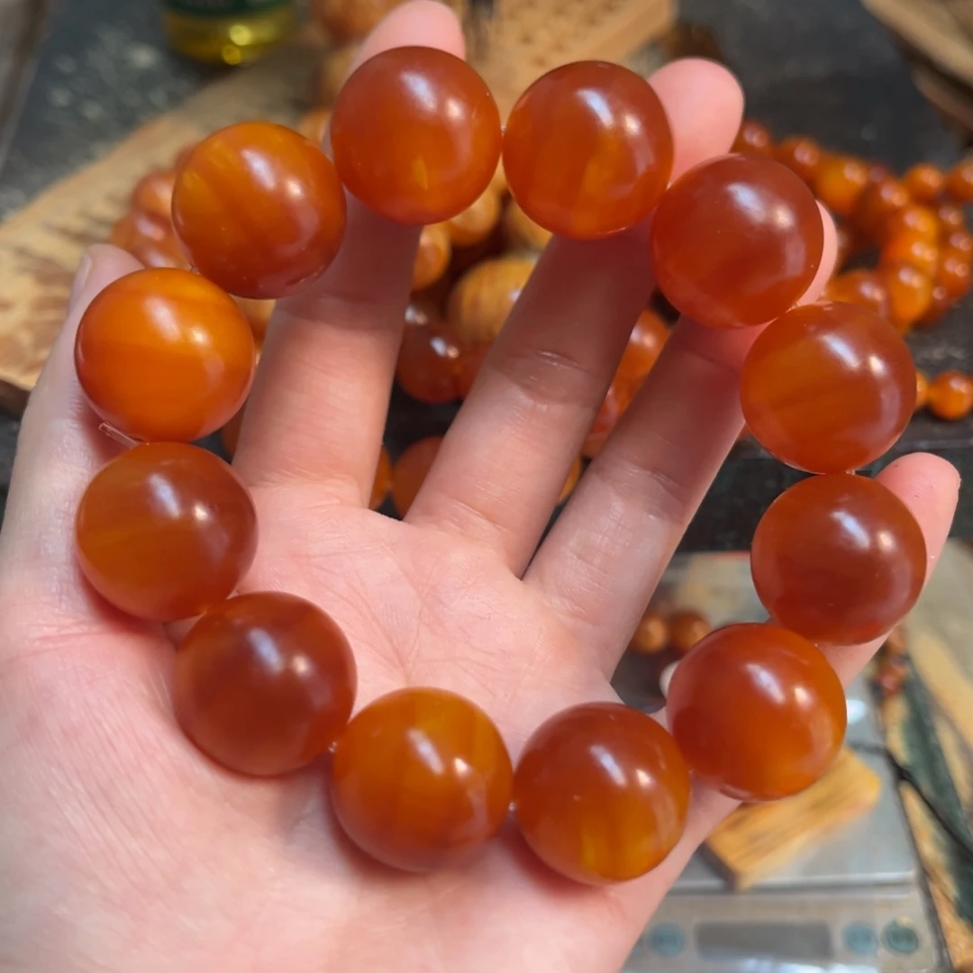 龍***霖手串/手链松木（琥珀木）2.1包浆发直播间那条