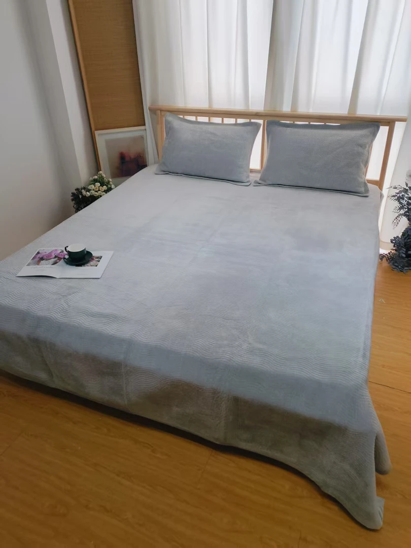 清雅绒床盖三件套230*250微瑕～A602