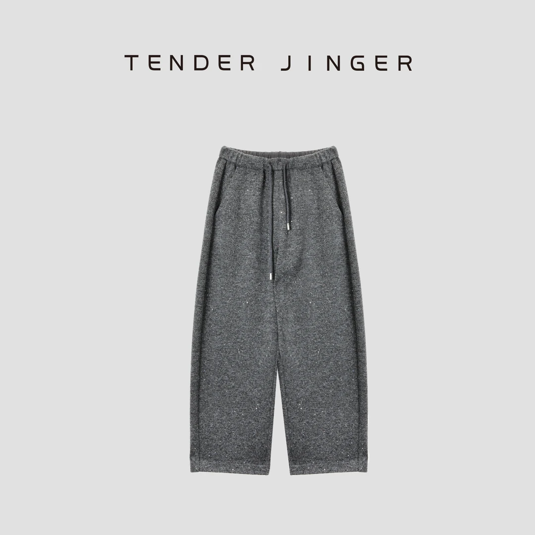 Tender Jinger｜线下专供 羊毛混纺亮片花纱显瘦百搭裤T54LFK50188