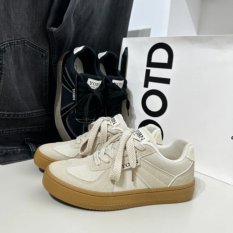 男士2025夏季新款透气德训鞋潮百搭厚底低帮休闲板鞋爆款布鞋男款