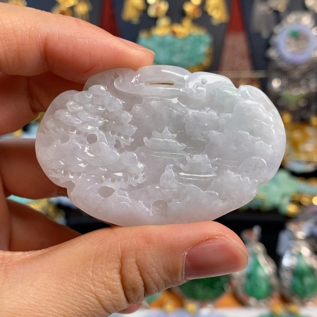 翡翠颈饰未镶嵌如意吊坠 亏清