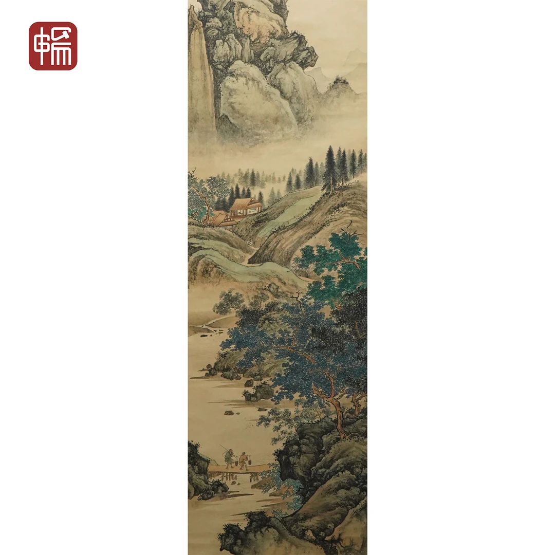 JW002《茅屋人家》云鹑130*36（4.2平尺）纸本立轴YQ