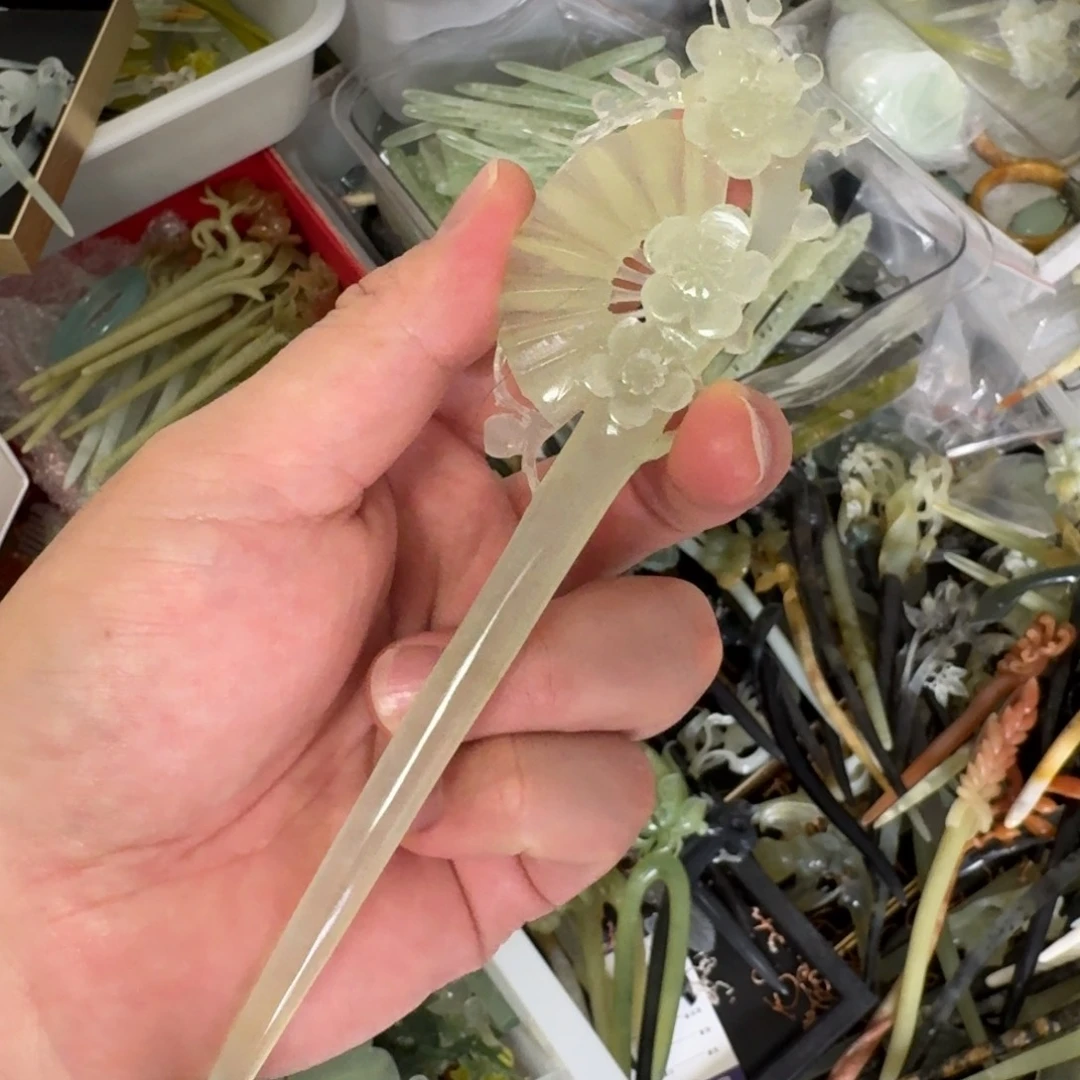 岫玉发饰未镶嵌岫玉发簪就是好看