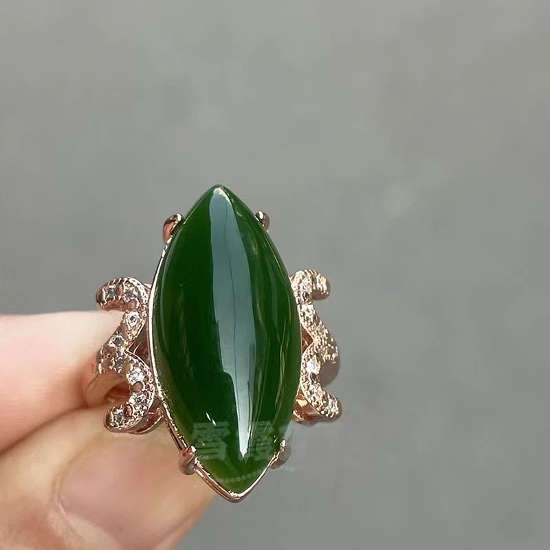 铜合金戒指 情侣款如意戒指复古民族风鸡油黄绿色男女对戒