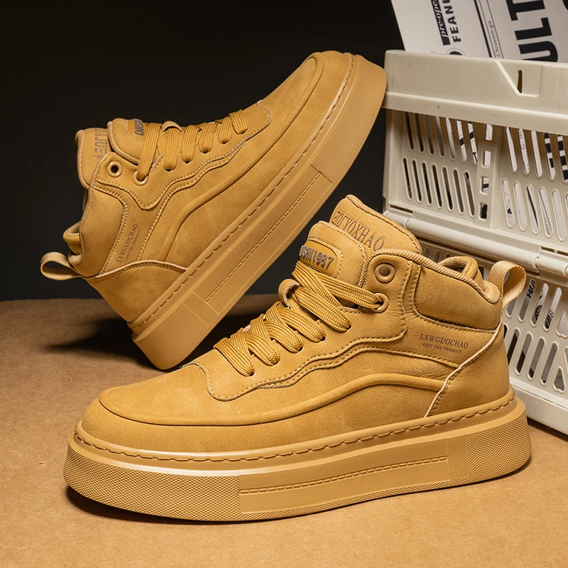 2025秋冬朋克风纯色板鞋潮流风高帮休闲鞋平跟休闲风冬季经典款