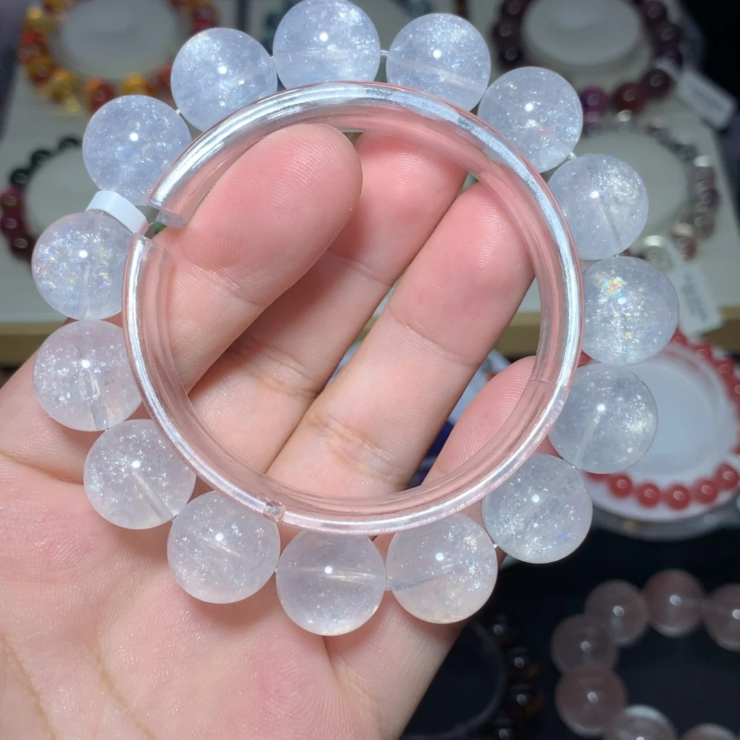 水晶手链未镶嵌骄**我天花板水晶白草莓14+mm