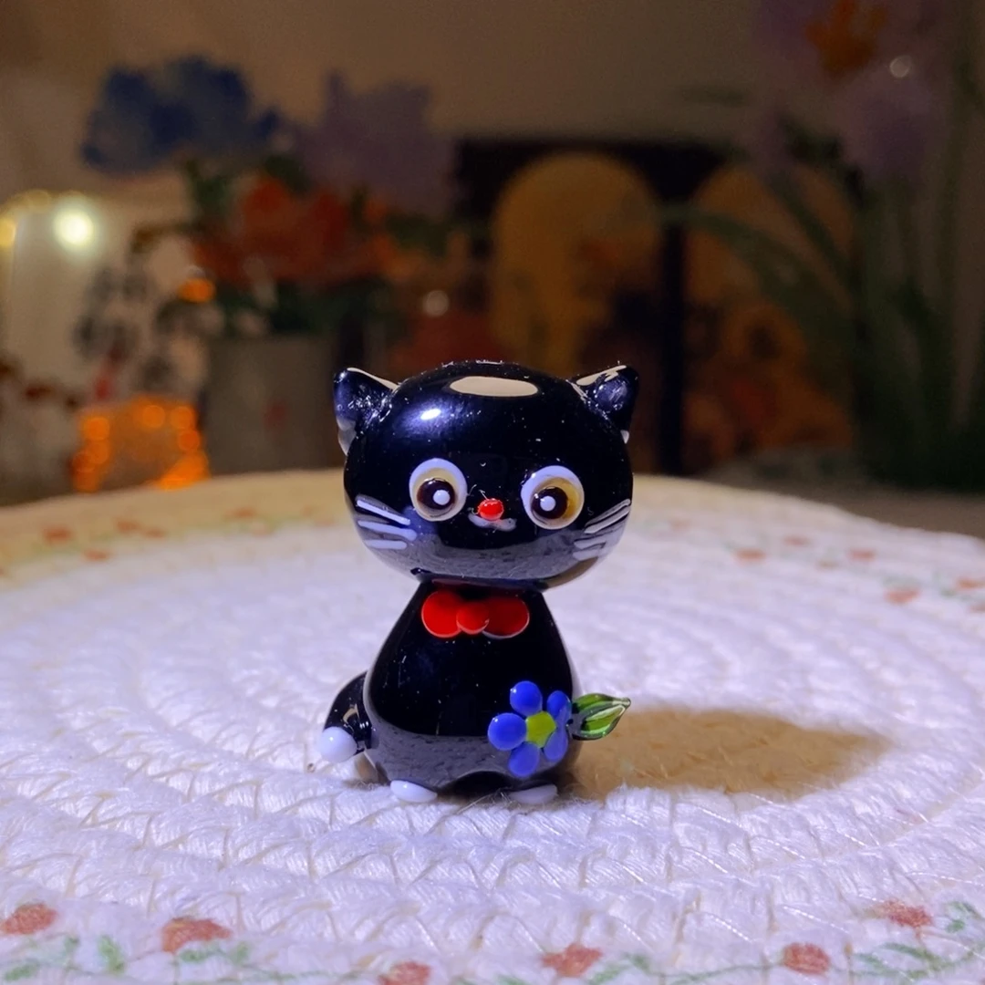 琉璃手工艺品黑猫