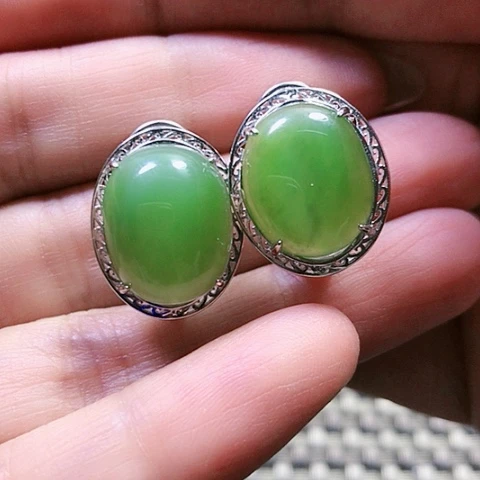 和田玉戒指银S925镶嵌