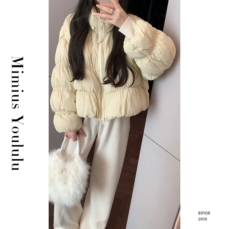 【mimius】七七 糖葫芦小花卷重工褶皱短款保暖外套 汉服 F12163