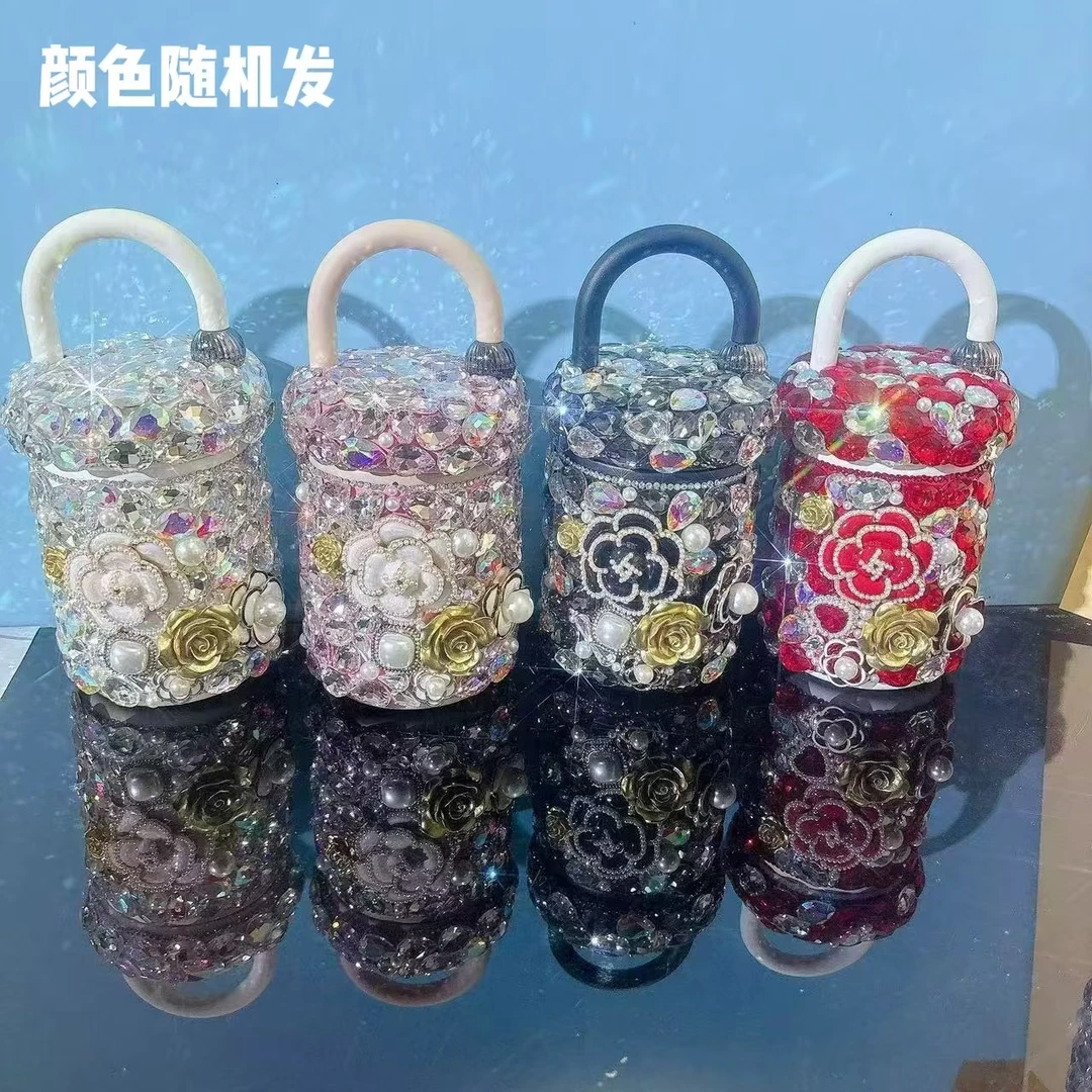 【粉丝专属】网红可爱学生满钻保温杯纯手工便携创意杯子