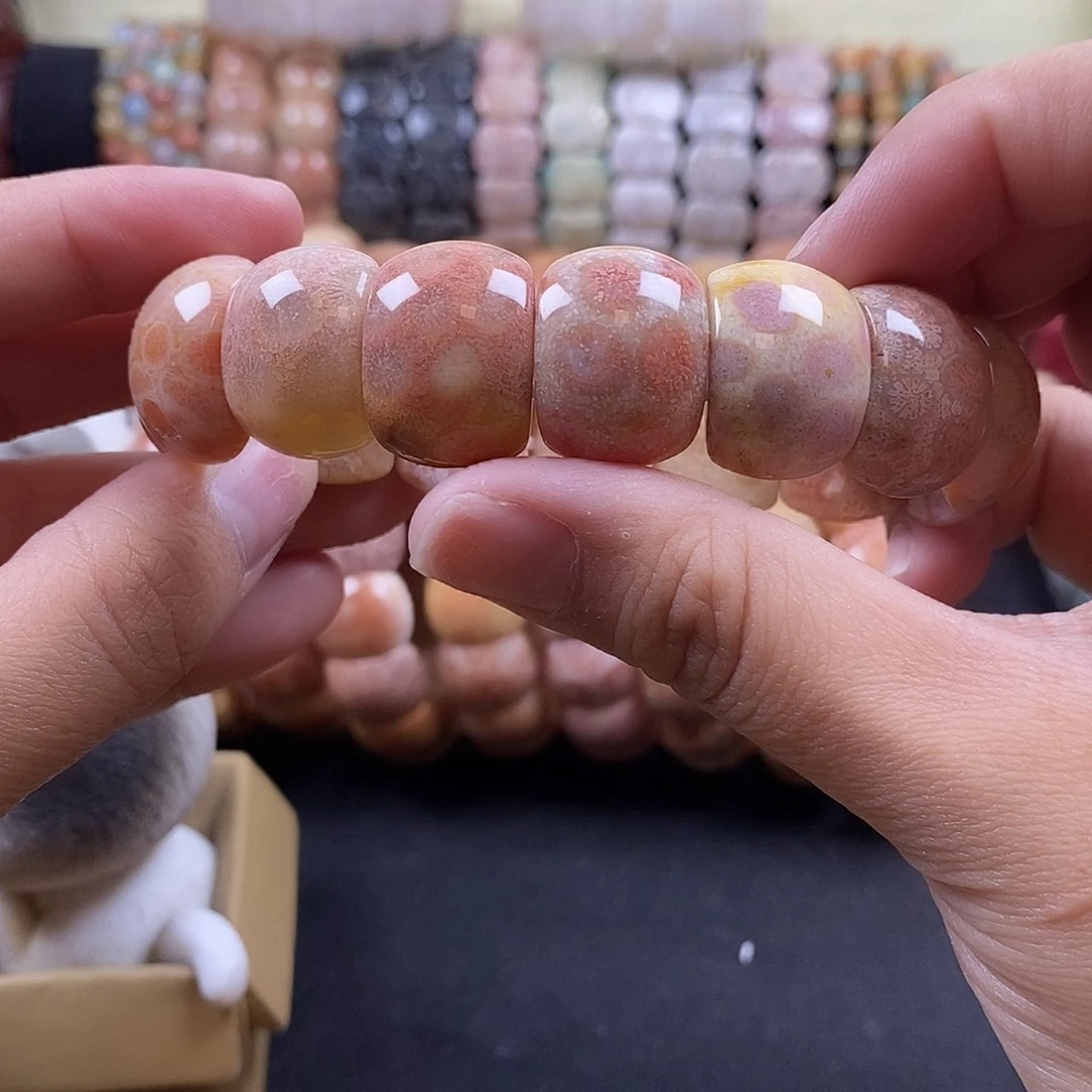 硅化珊瑚（珊瑚玉）未镶嵌手牌6