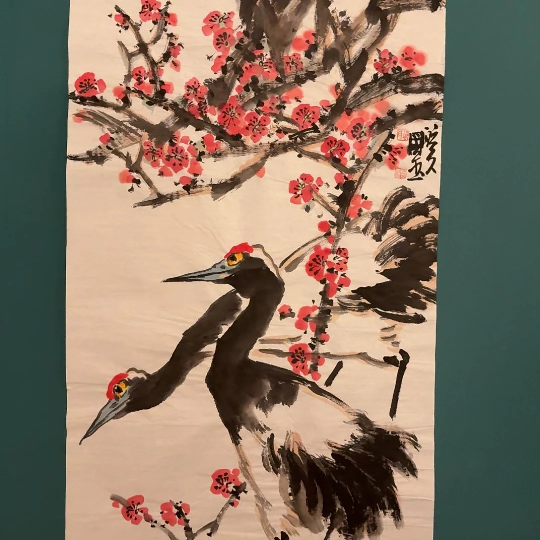 国画单老师画作画作