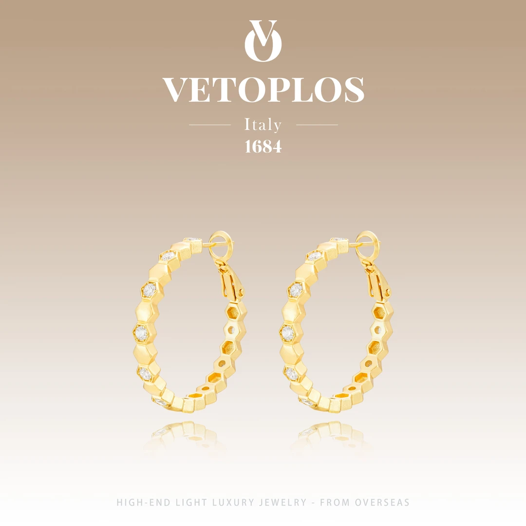 【璀璨蜂华】vetopols经典款古法蜂巢耳圈F5508