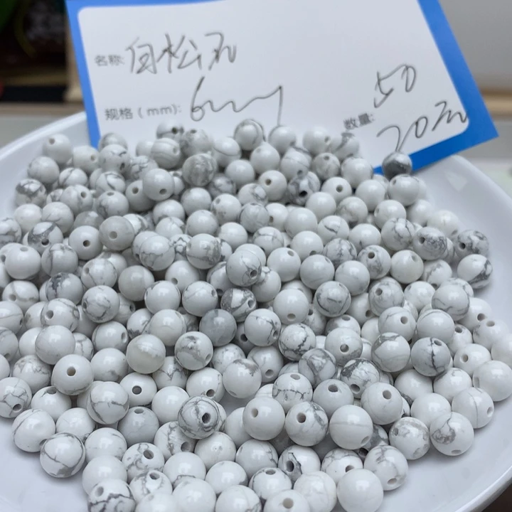 玛瑙/玉髓颈饰未镶嵌白松石6mm50颗