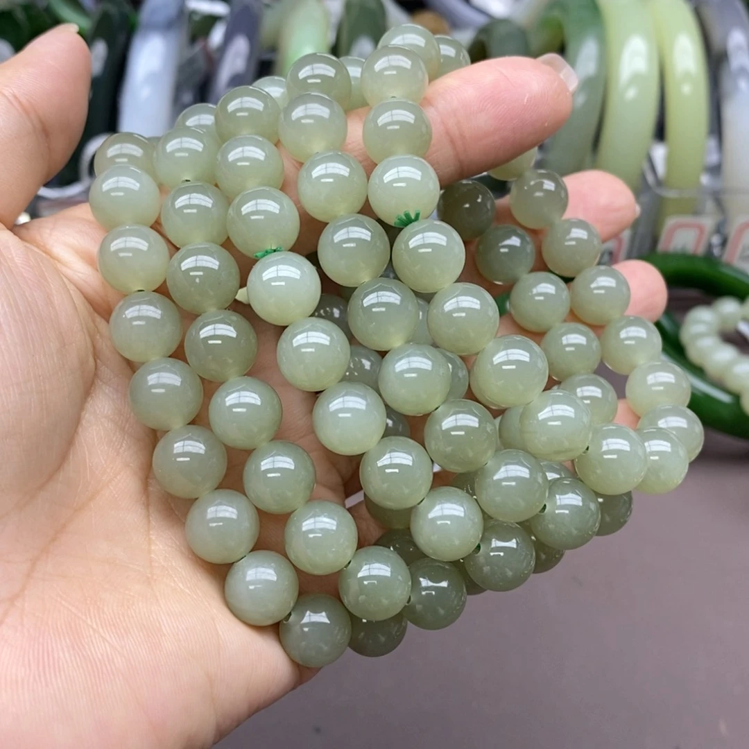 和田玉手串未镶嵌于田料卡10多样性拍一发一