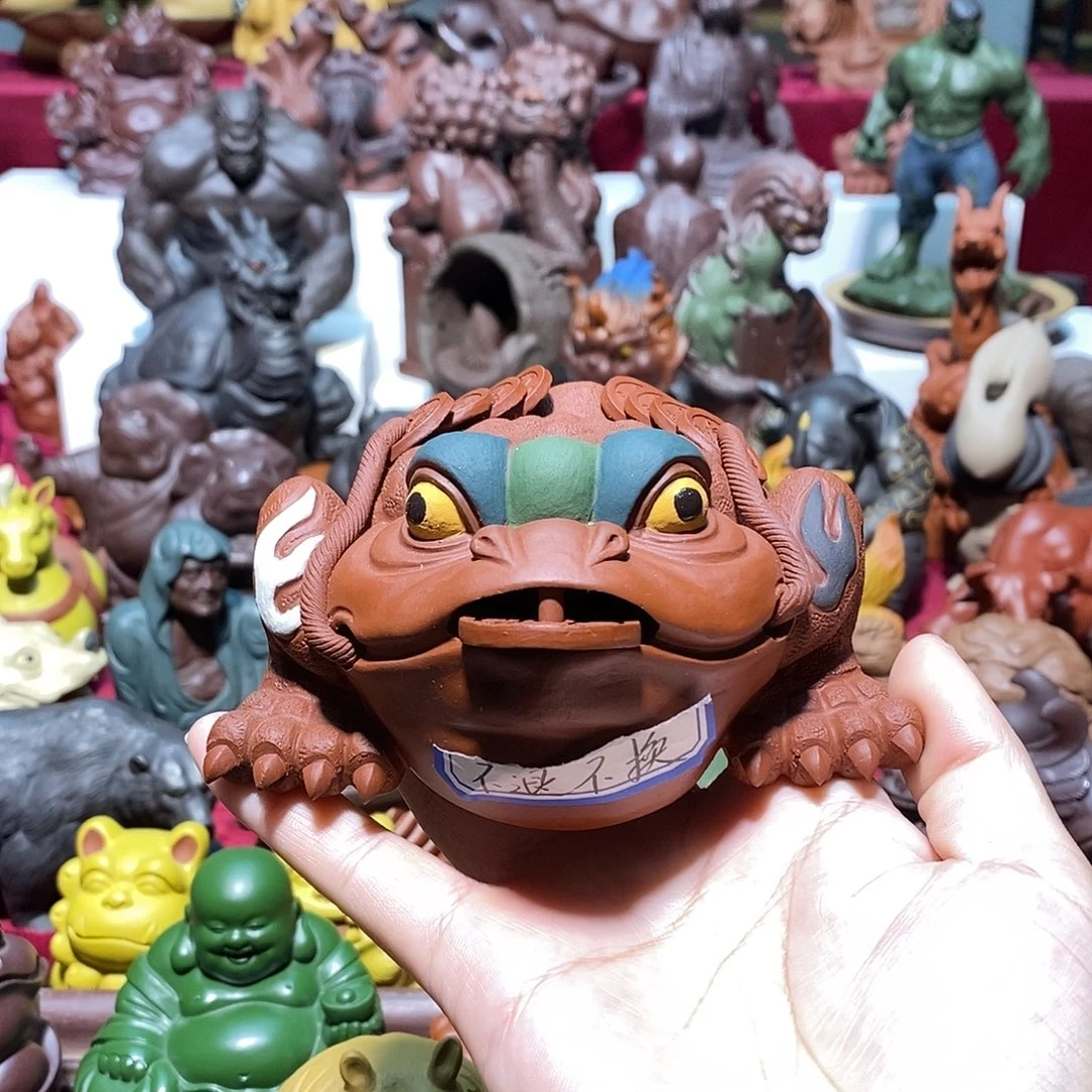 紫砂茶宠宜兴紫砂火焰蟾