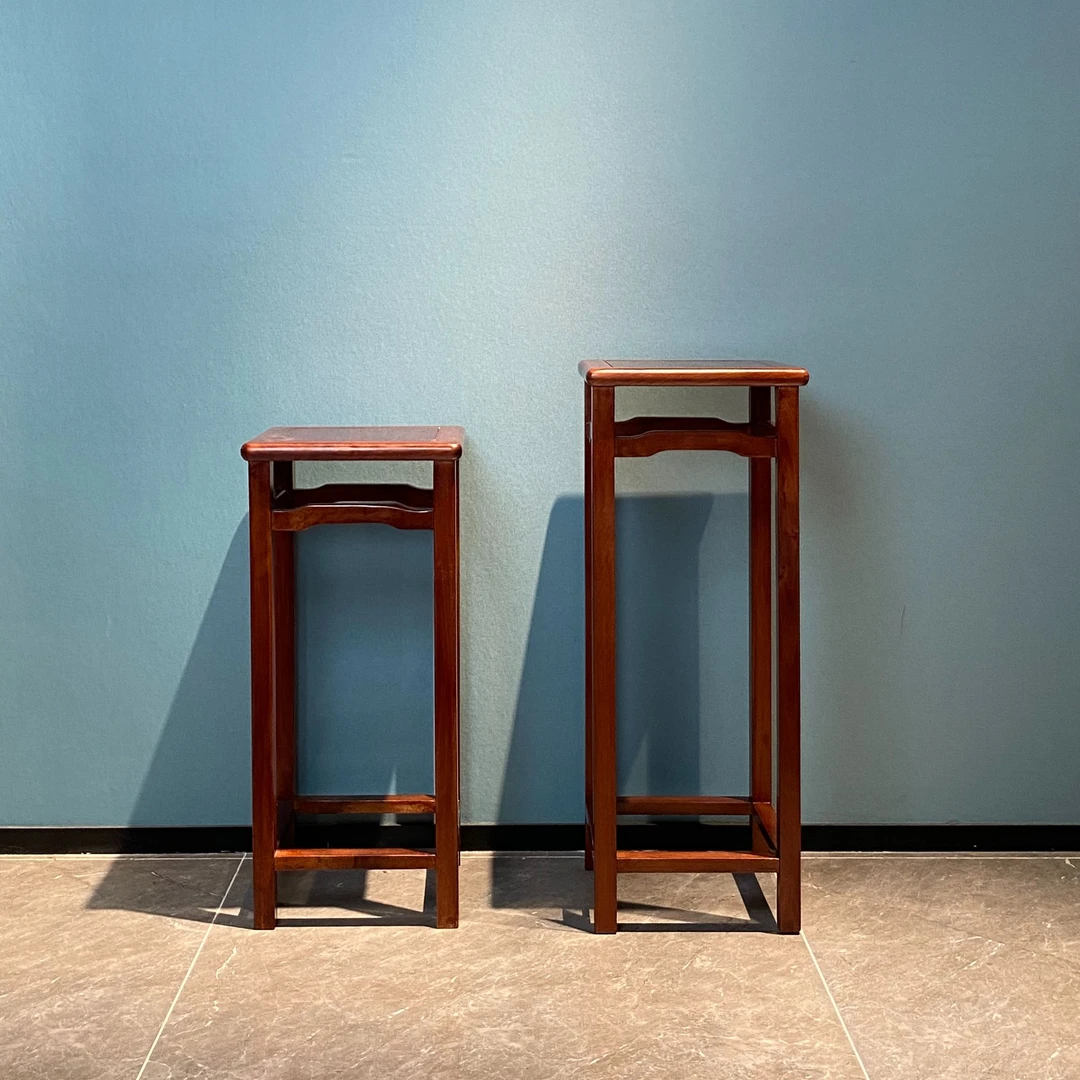 酸Z木花架花几 纯落地花瓶架 客厅方形简约古典两用