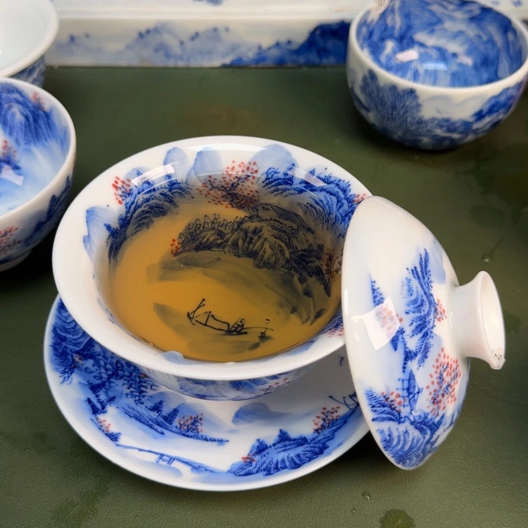 景德镇纯水绘茶具圆圆229