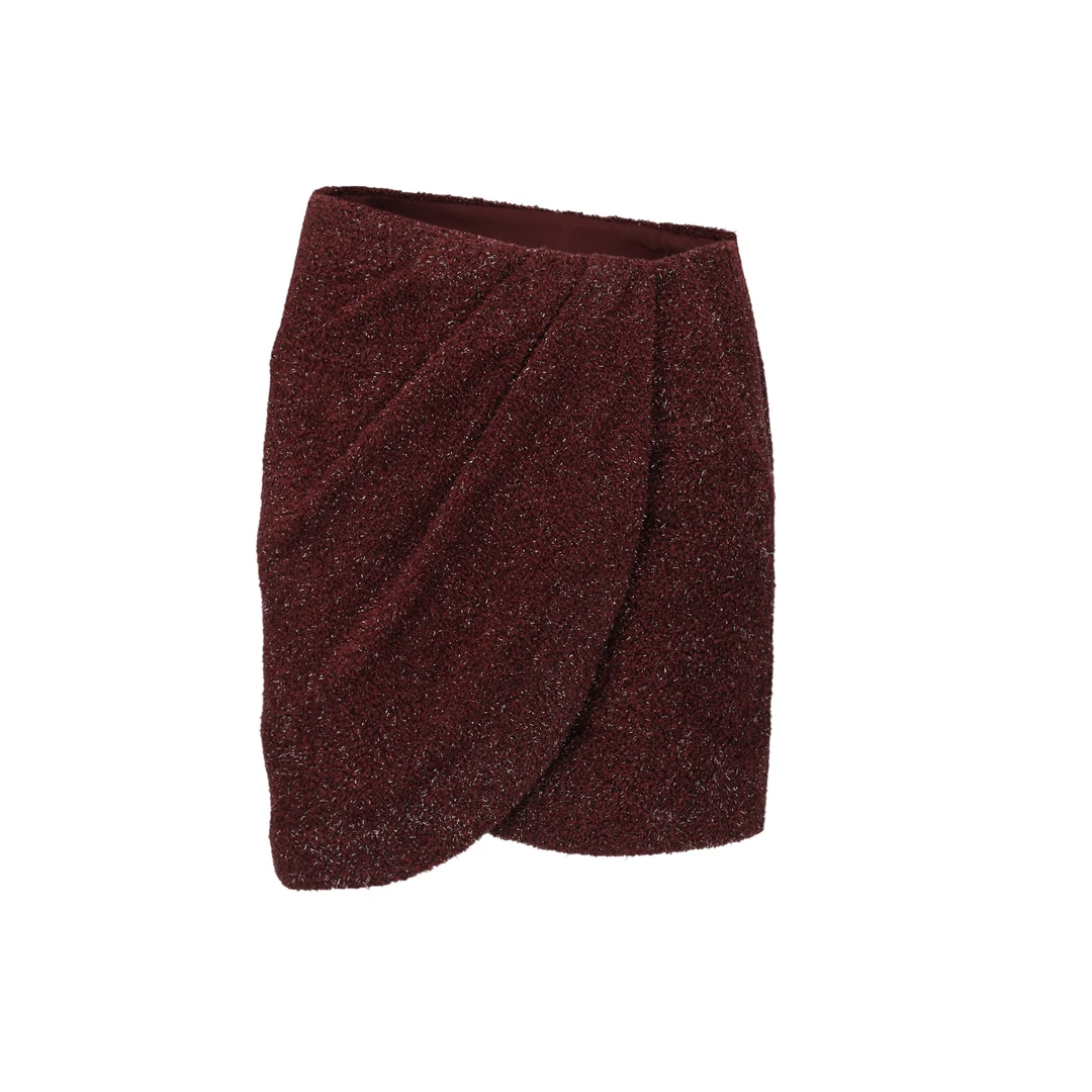 【顾文婷推荐】有尾25 华尔道夫系列丝绒花苞包臀裙 DT5825103