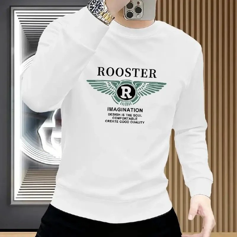 新款加绒加厚秋冬季潮牌长袖男士卫衣圆领时尚百搭潮流上衣