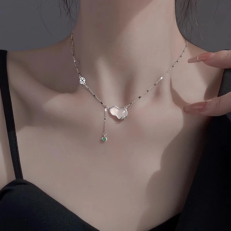 坠链均足银 中国银都纯银葫芦吊坠项链女小众设计感锁骨链送女友