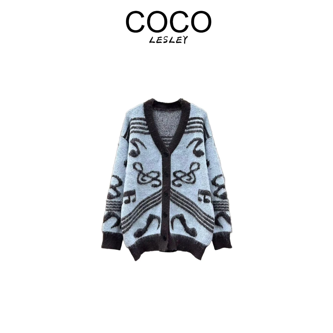 【COCO LESLEY】冬季圆领毛针织衫秋冬上衣轻奢女装  81436