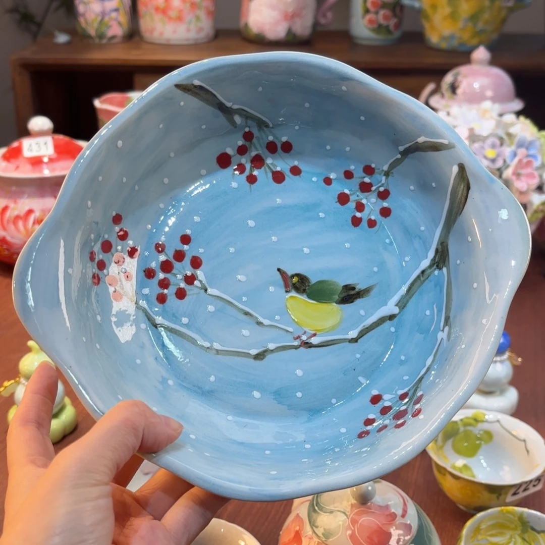 瓷片景德镇手绘高温釉下彩陶瓷茶具