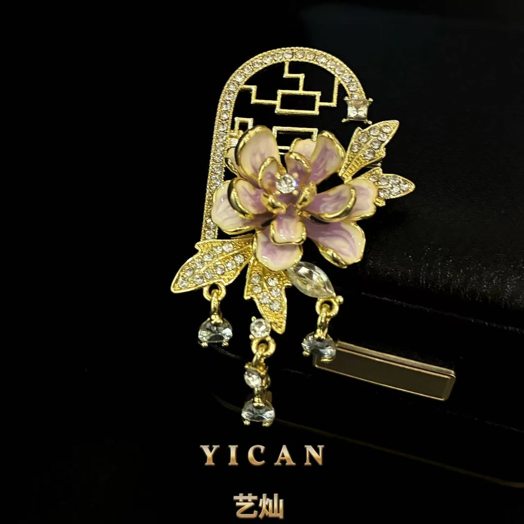 合金锆石胸针 【紫韵花窗】简约百搭精致优雅高档春夏时尚胸针7030