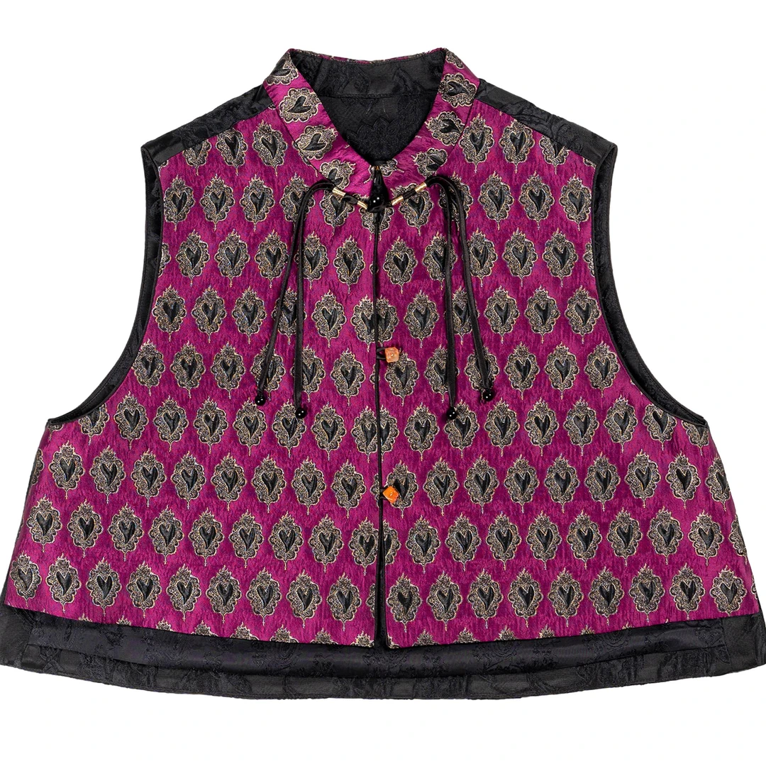 朱总原创设计中式马甲背心女士2025春夏新款时尚高级感马夹3C126