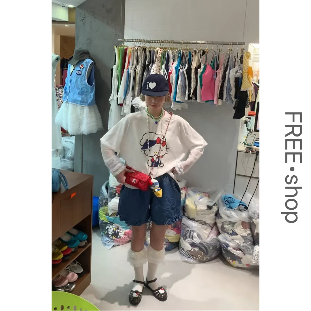 222#【编码51～100】2025韩国东大门新款甜美风休闲宽松体恤外套