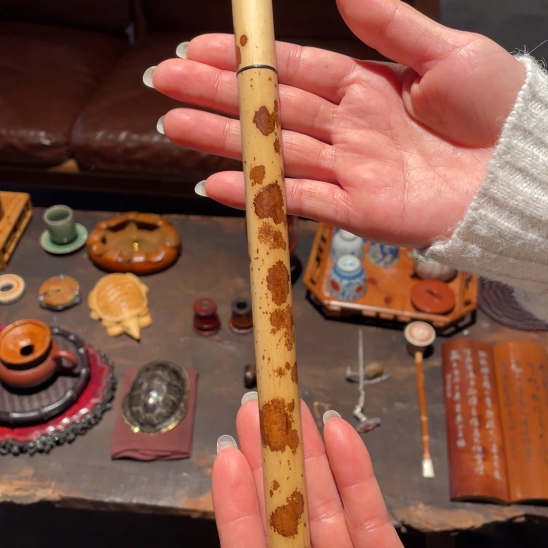 紫砂茶道湘妃竹香筒