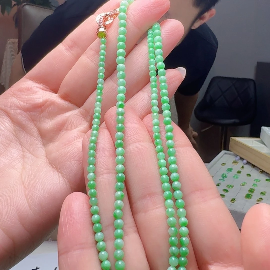 翡翠未镶嵌项链天然