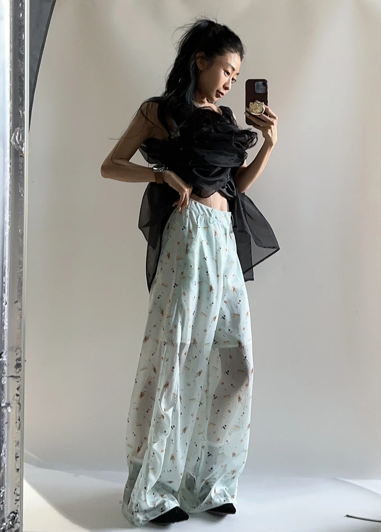 VIVISPLENDID20200#（定制款NO退NO换）薄荷曼波清凉纱纱裤