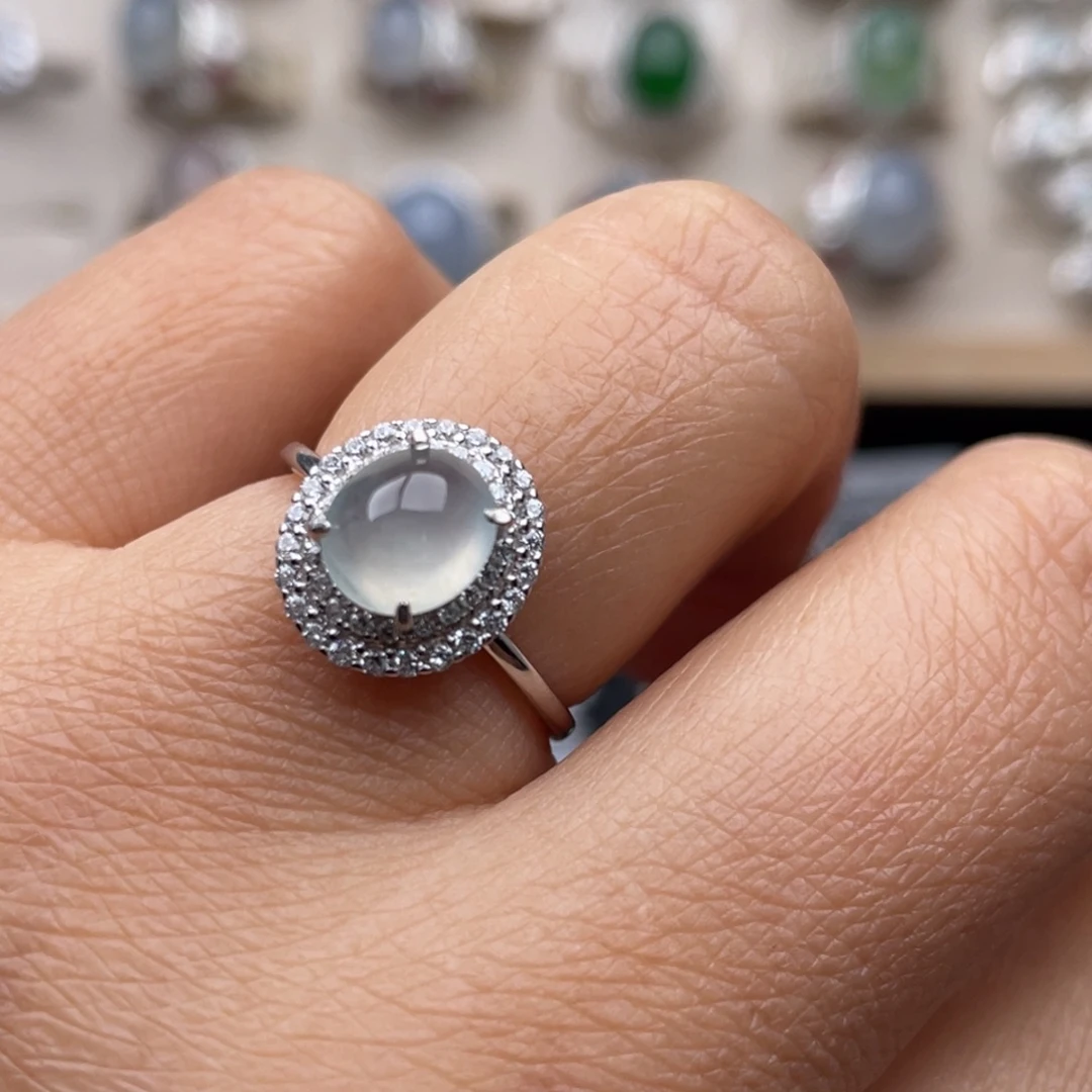 翡翠银S925镶嵌吊坠(不含链)