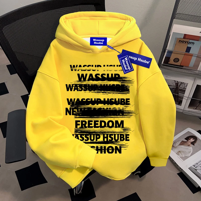 WASSUP HSUBE设计感美式潮流连帽卫衣秋季2025新款慵懒宽松上衣男