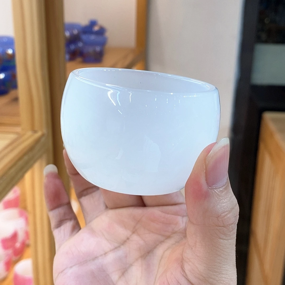 琉璃手工艺品白玉琉璃客杯