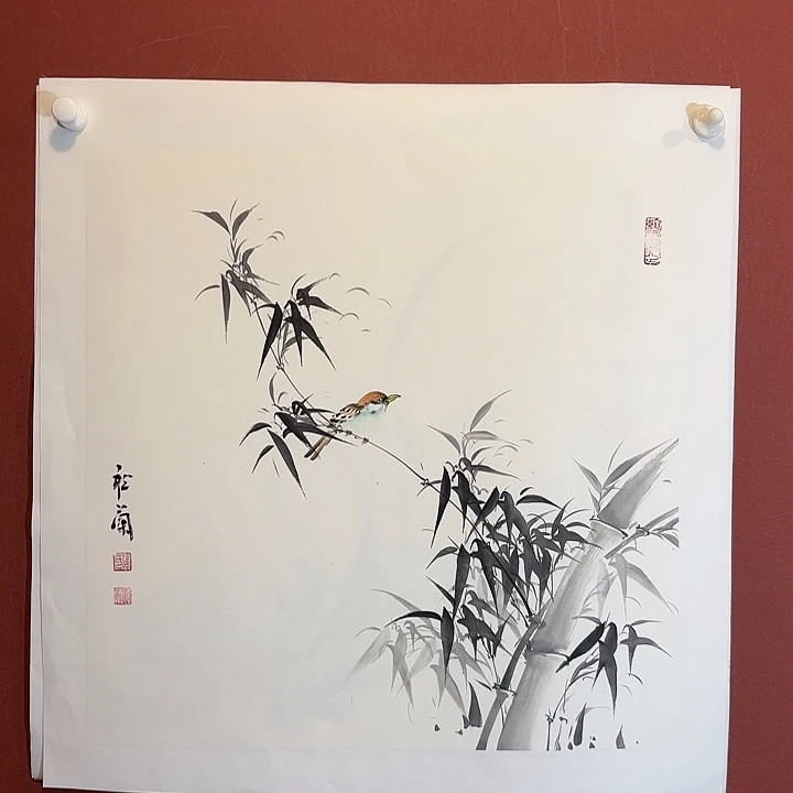 国画听兰老师花鸟