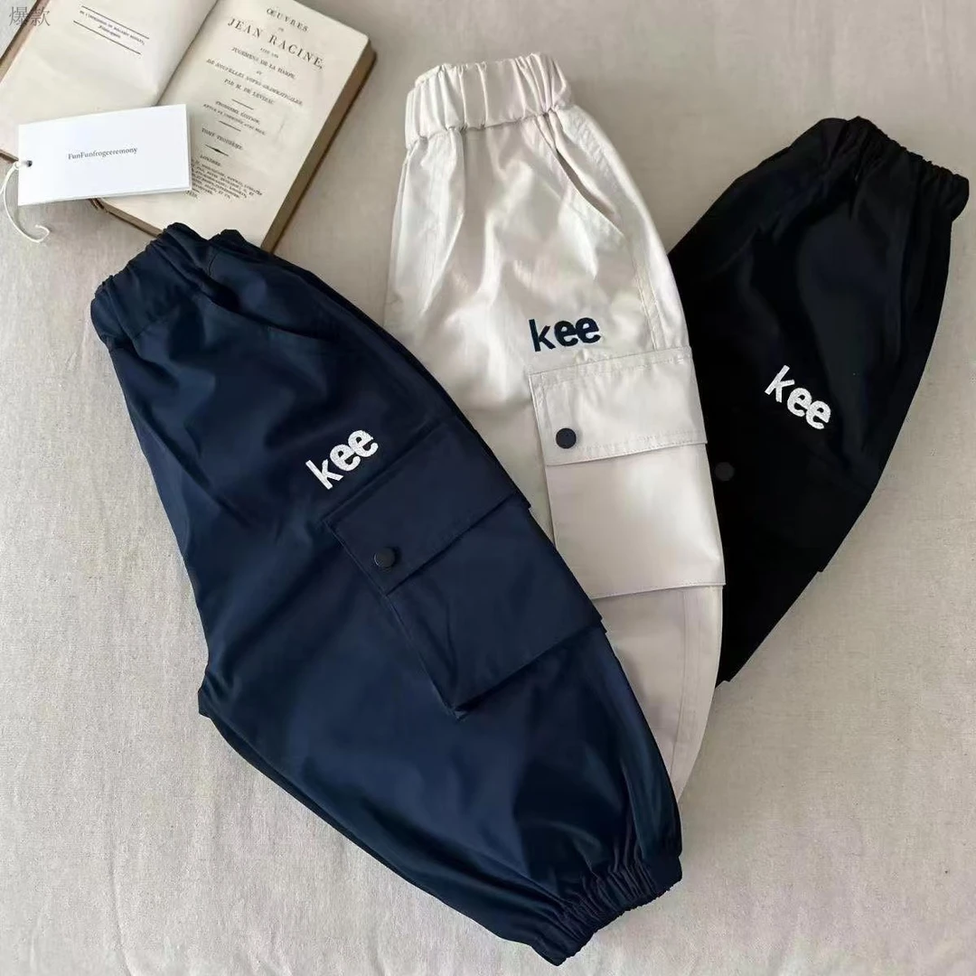 男童宽松长裤新款休闲春秋中小童帅气工装裤男孩潮流束脚裤