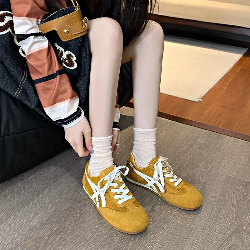 复古平底德训鞋女2025春季新款百搭软底阿甘鞋子爆款休闲运动板鞋