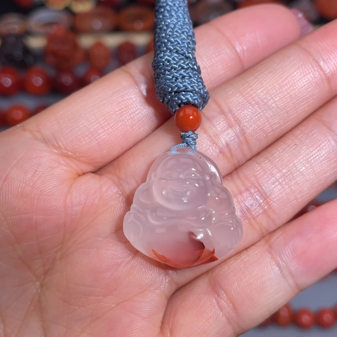 南红玛瑙高冰佛公吊坠未镶嵌