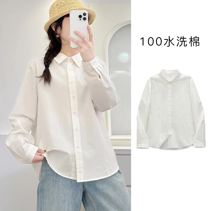 2025年春夏秋新款文艺防晒宽松休闲百搭衬衫长袖上衣纯色衬衣外套