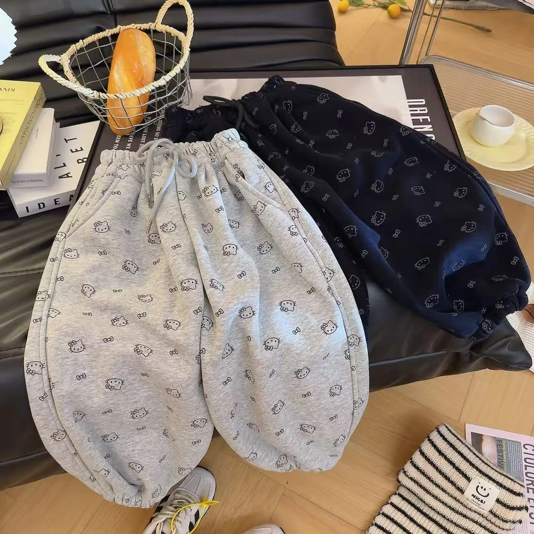 【韩系超可爱】儿童KT印花加绒卫裤-320