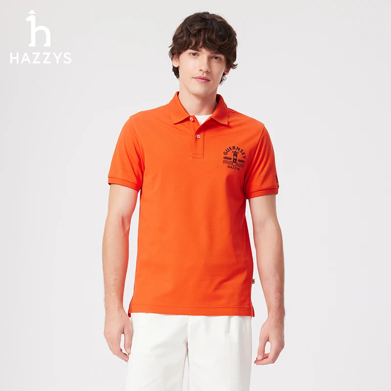Hazzys哈吉斯短袖夏季舒适Polo衫时尚休闲男士半袖T恤