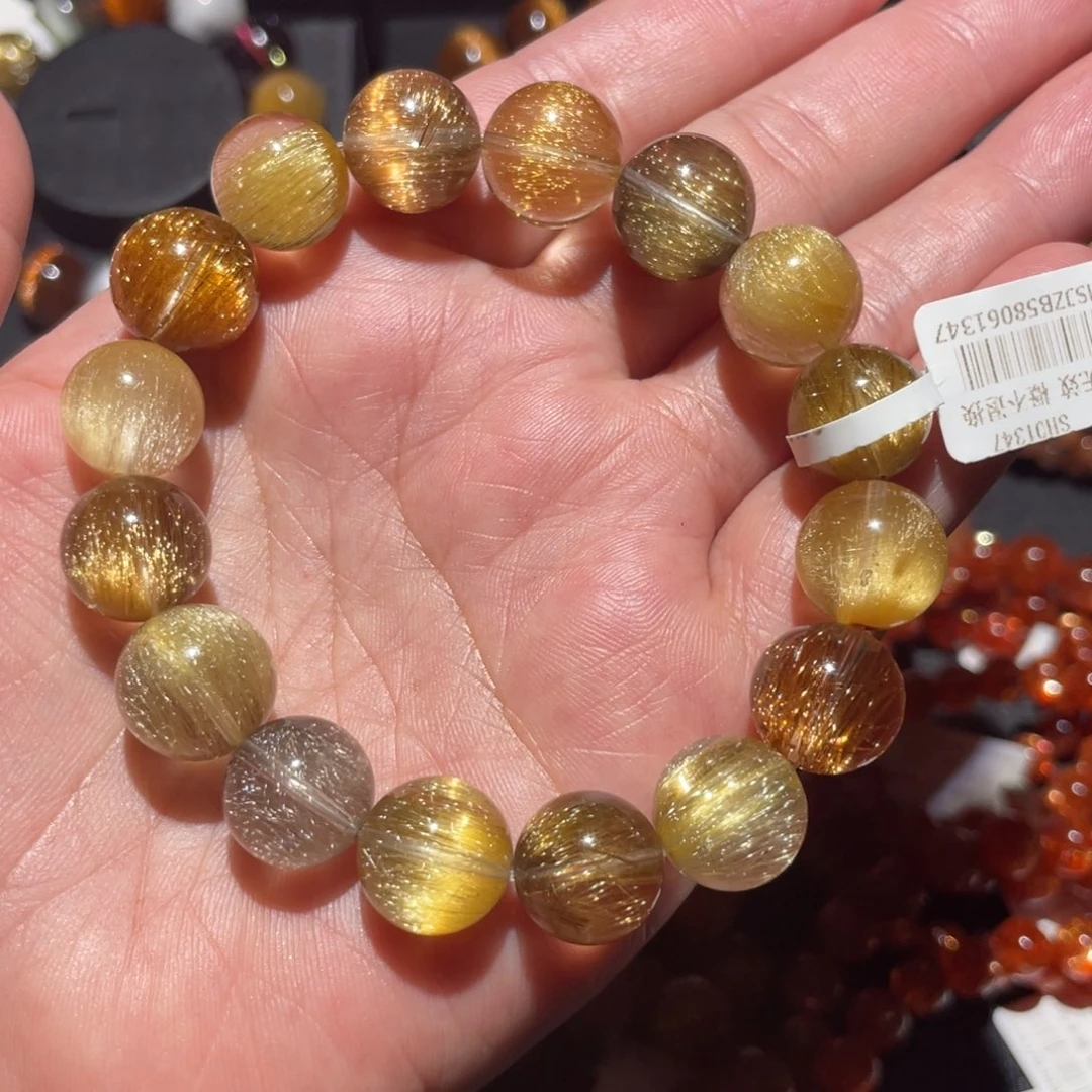 水晶手链未镶嵌发晶多宝13mm左右