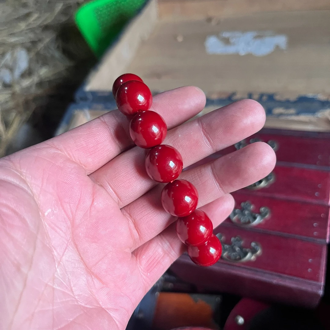 精品红色链子平安手大红串