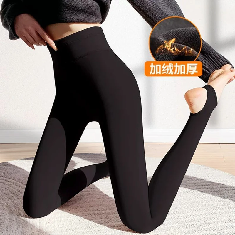 压力裤女冬季加绒加厚显瘦打底裤紧身高腰光腿神器外穿保暖裤