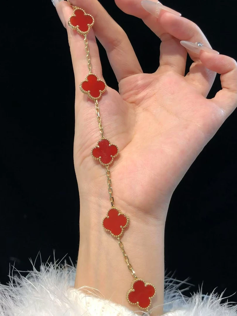 【直播间专属福利】18K金红色五花手链RZ