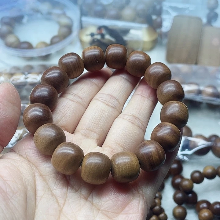 檀香木大*鱼老山檀香1314老型珠黑肉虎皮纹