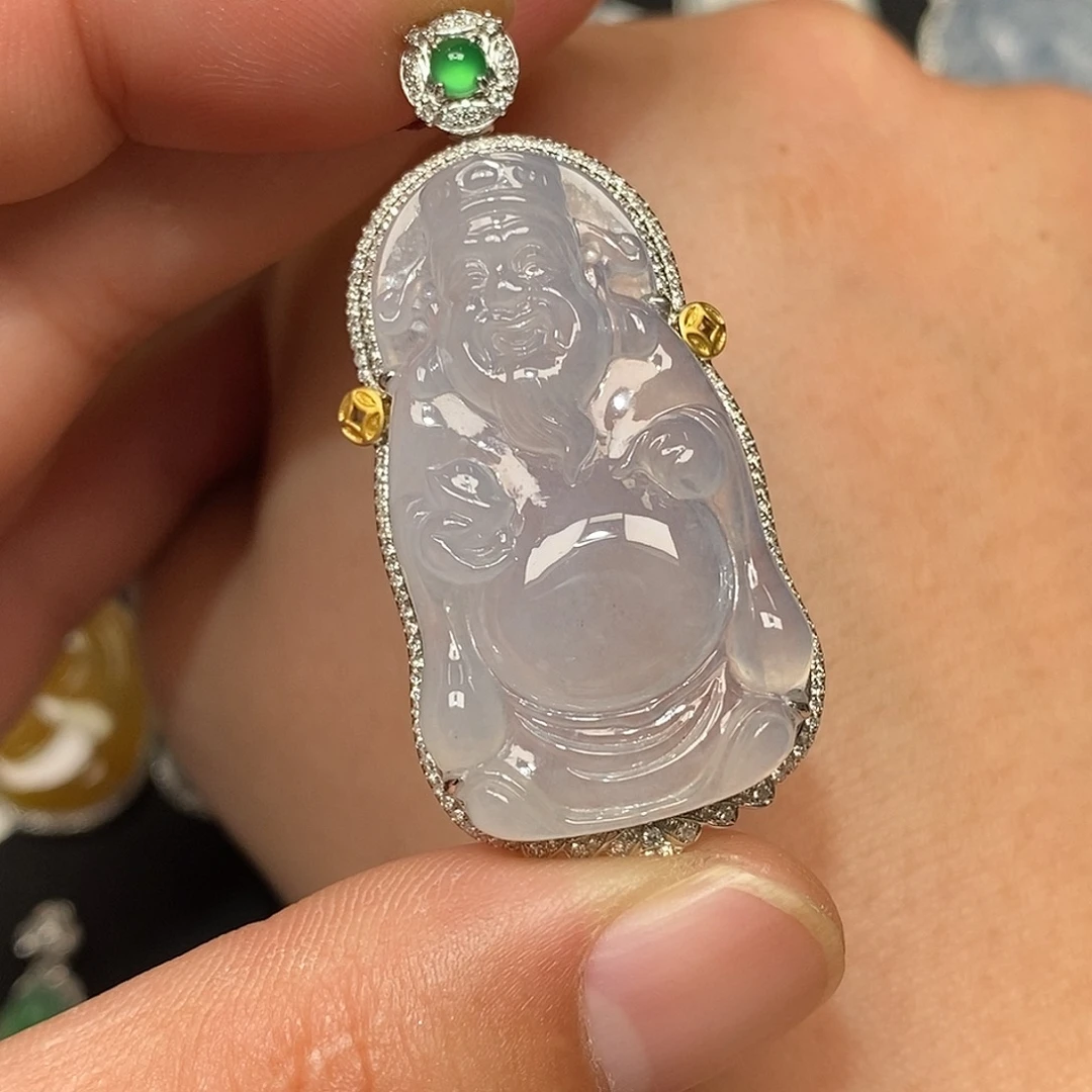 翡翠18K金镶嵌颈饰米爷